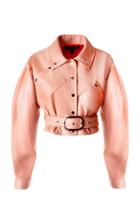 Anouki Pink Leather Cropped Jacket
