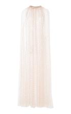 Monique Lhuillier Dotted Tulle Gathered Cape