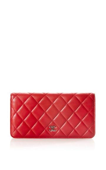 Vintage Chanel Red Quilted Wallet From What Goes Around Comes Around