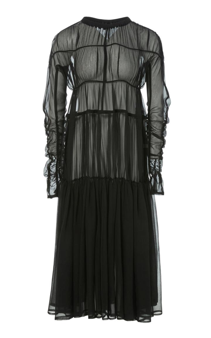 Moda Operandi Lvir Shirred Silk Dress
