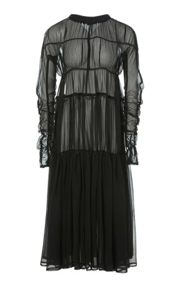 Moda Operandi Lvir Shirred Silk Dress