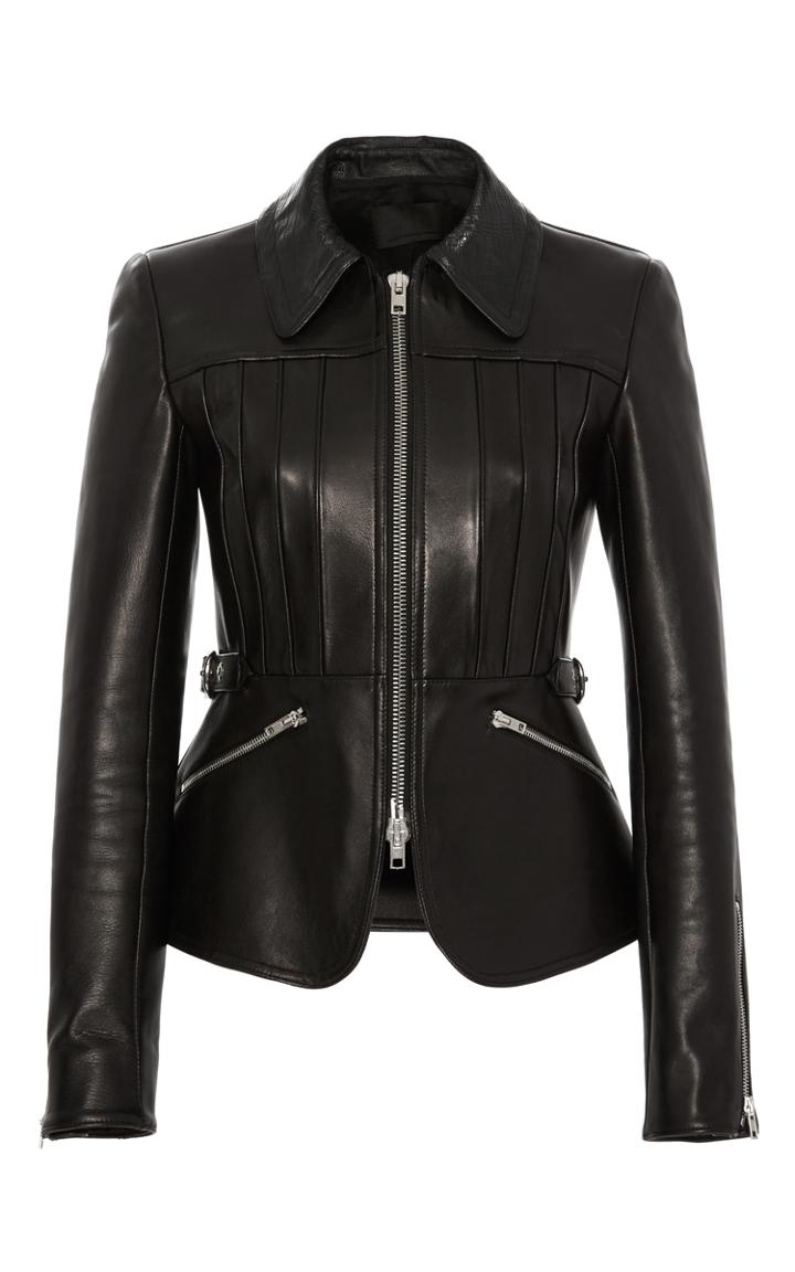 Alexander Wang Shrunken Peplum Leather Jacket