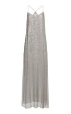 Marie France Van Damme Metallic Silk-blend Maxi Dress Size: 0