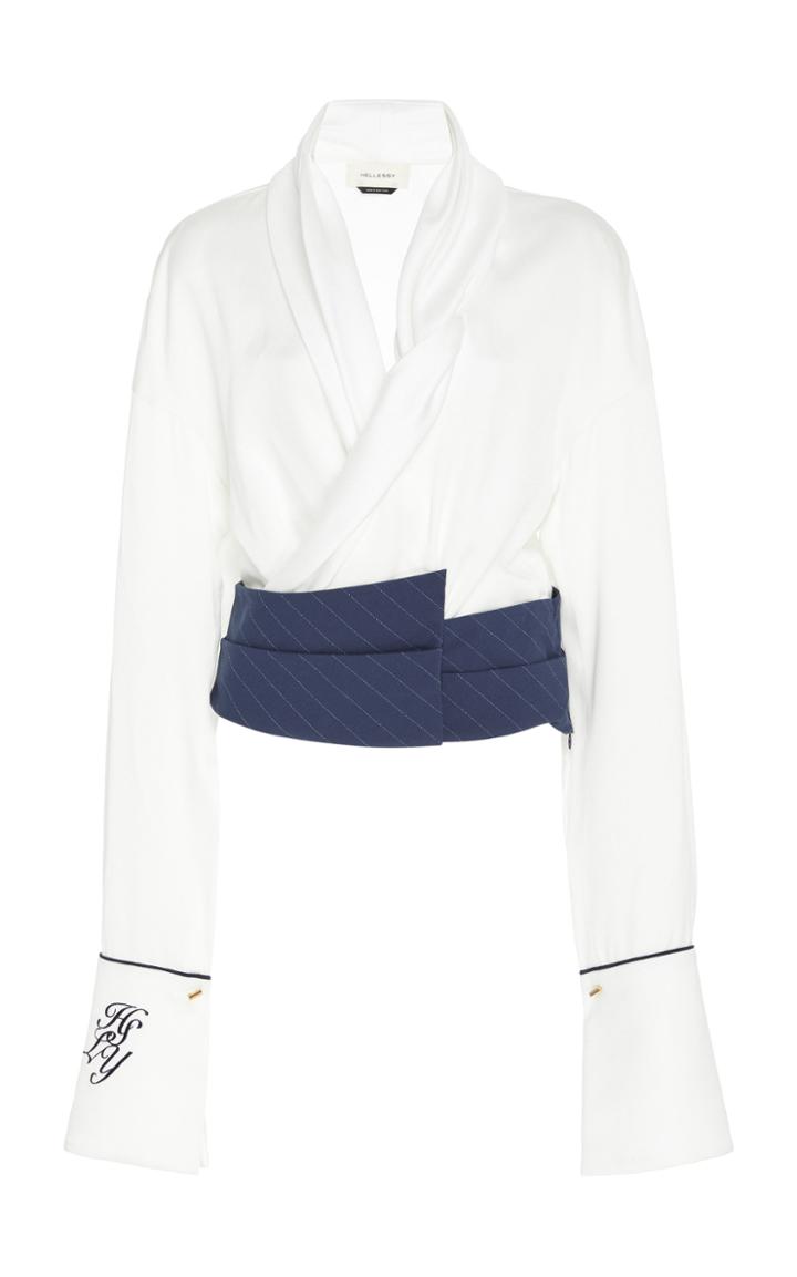 Hellessy Harlow Draped Top With Obi Belt