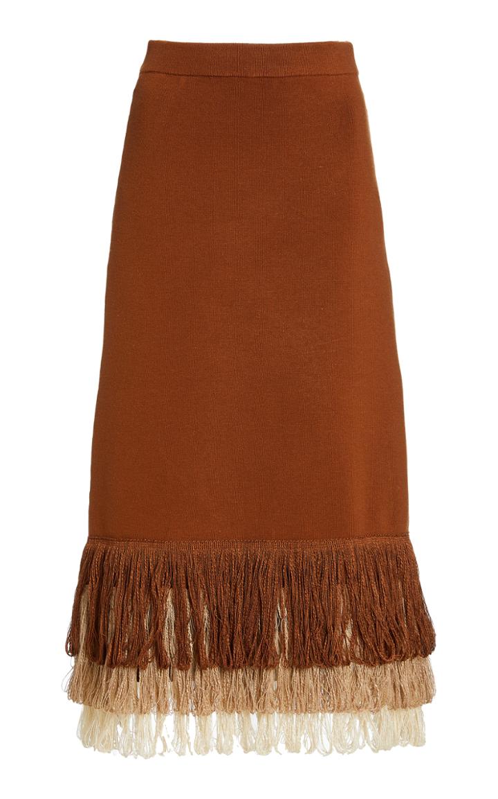 Moda Operandi Staud Nelly Fringe Knit Skirt