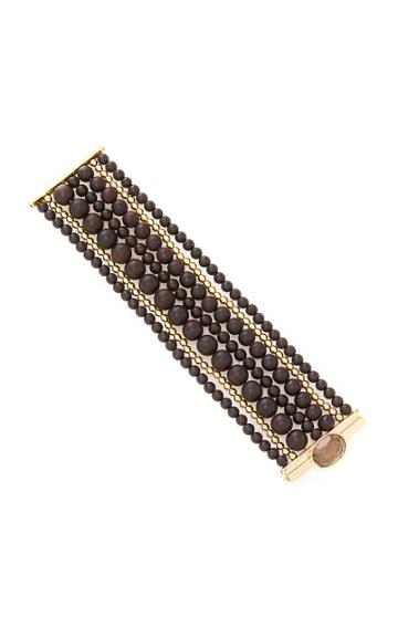 Maria Canale 18k Gold Multi-strand And Wood Bracelet