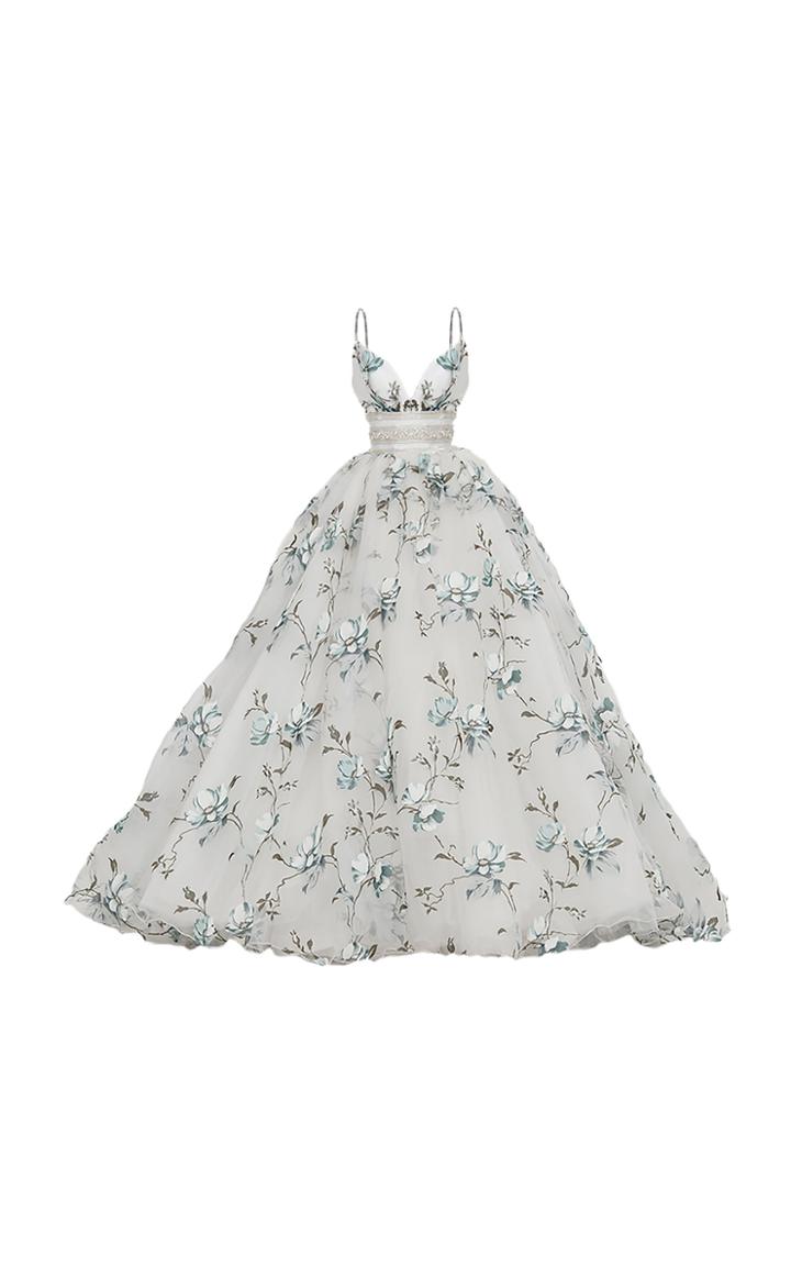 Mark Bumgarner Emma Printed Organza Ballgown