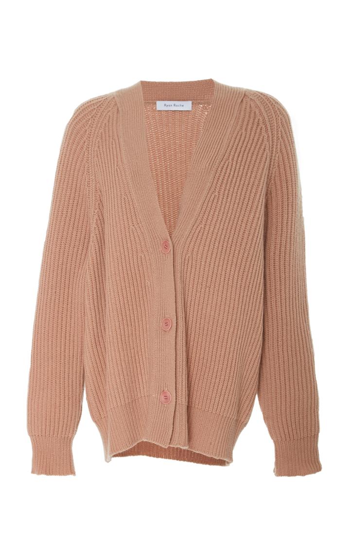 Ryan Roche Oversized Cardigan With Placket