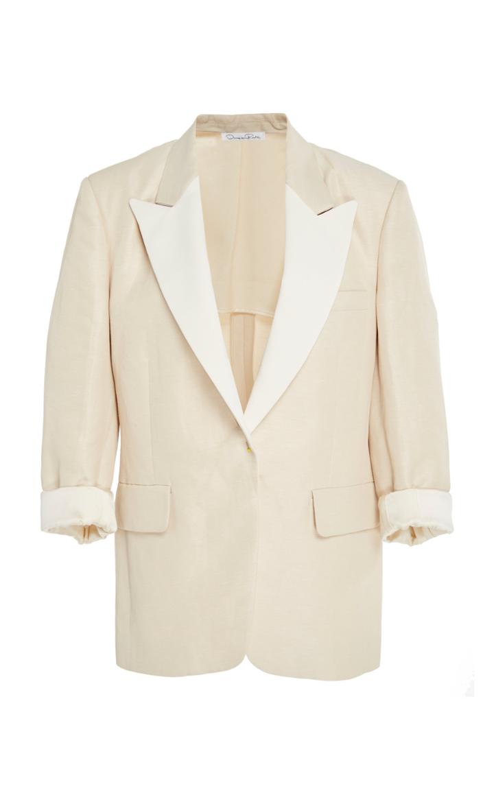 Oscar De La Renta Linen-blend Boyfriend Blazer
