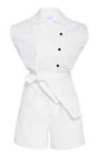 Piece Of White Blake Sleeveless Shorts Jumpsuit