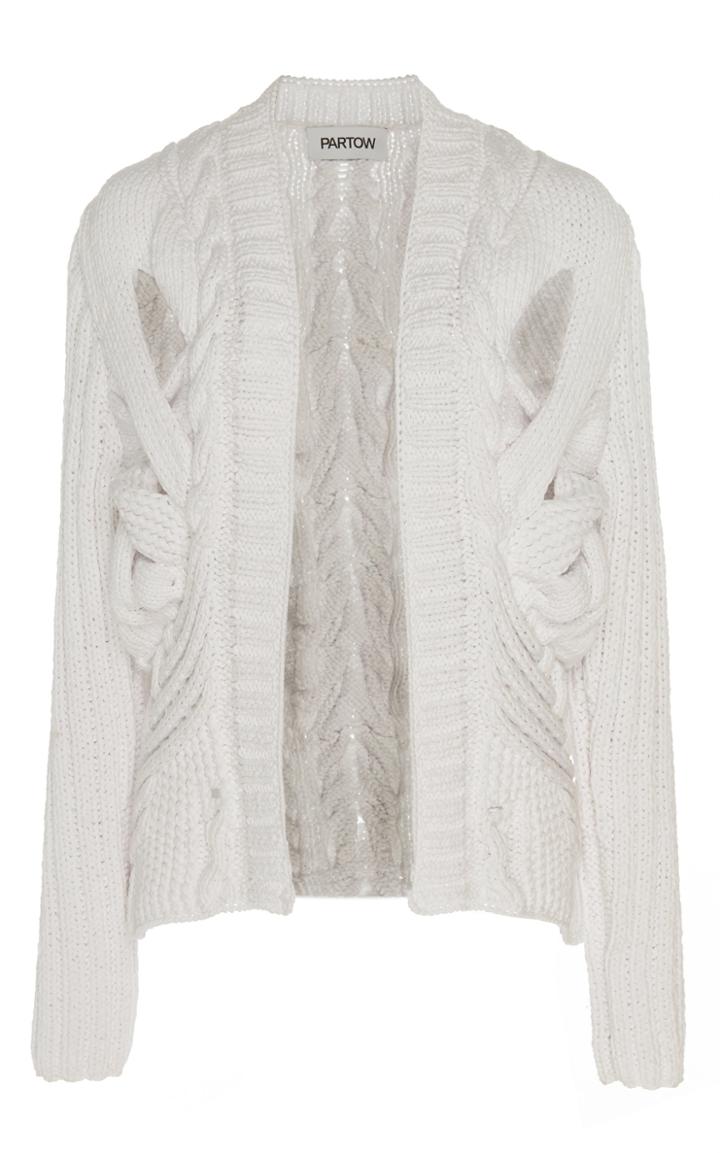 Partow Canna Cut-out Cotton-blend Cardigan