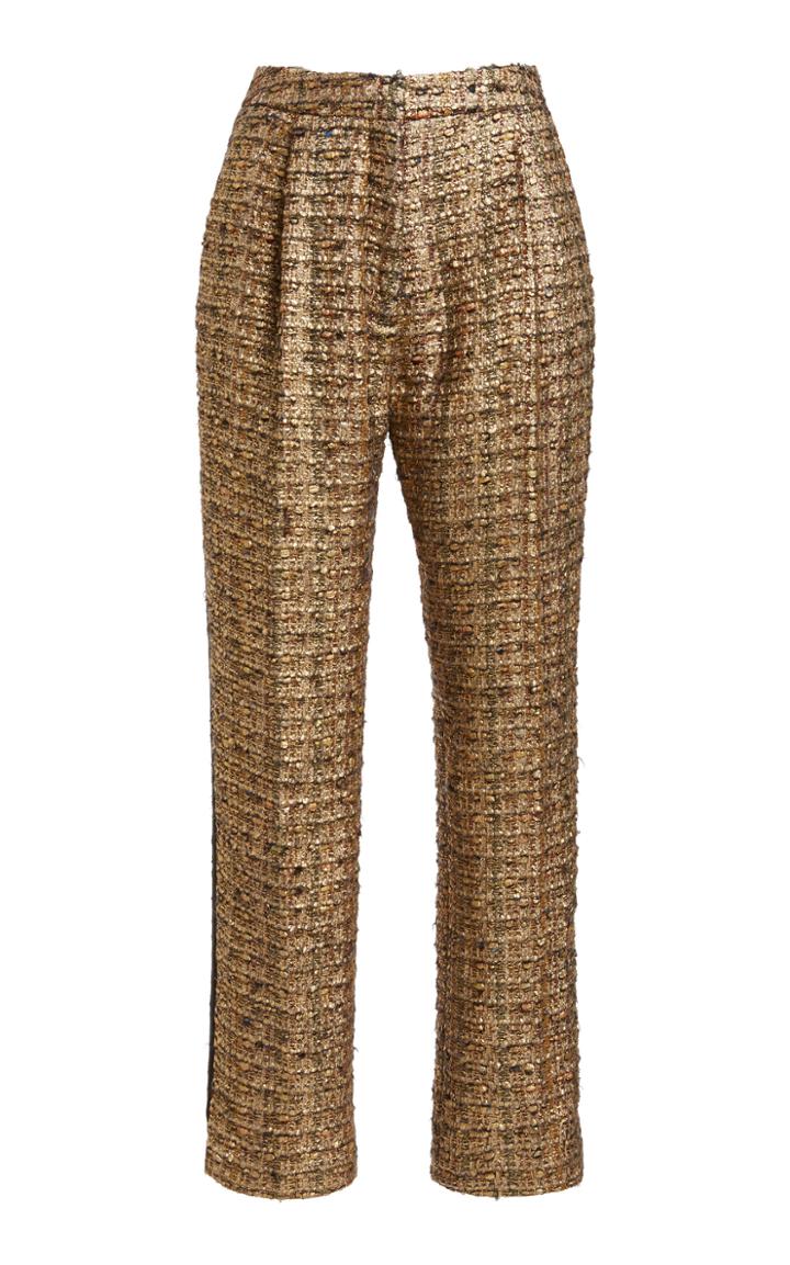 Moda Operandi Zuhair Murad Golden Icon Tweed Straight-leg Pants