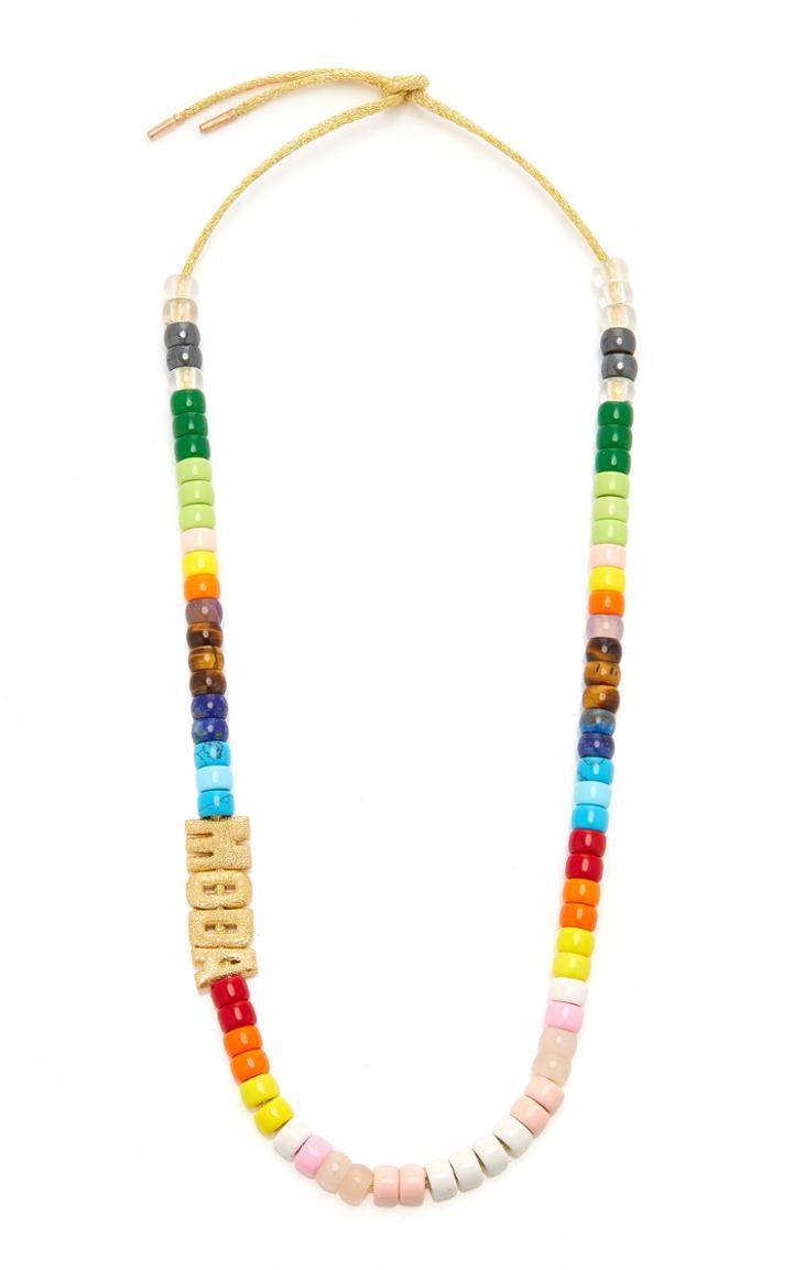 Carolina Bucci Four Initial Forte Bead Necklace