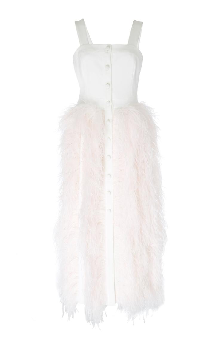 Huishan Zhang Tallulah Feather-trimmed Cocktail Dress