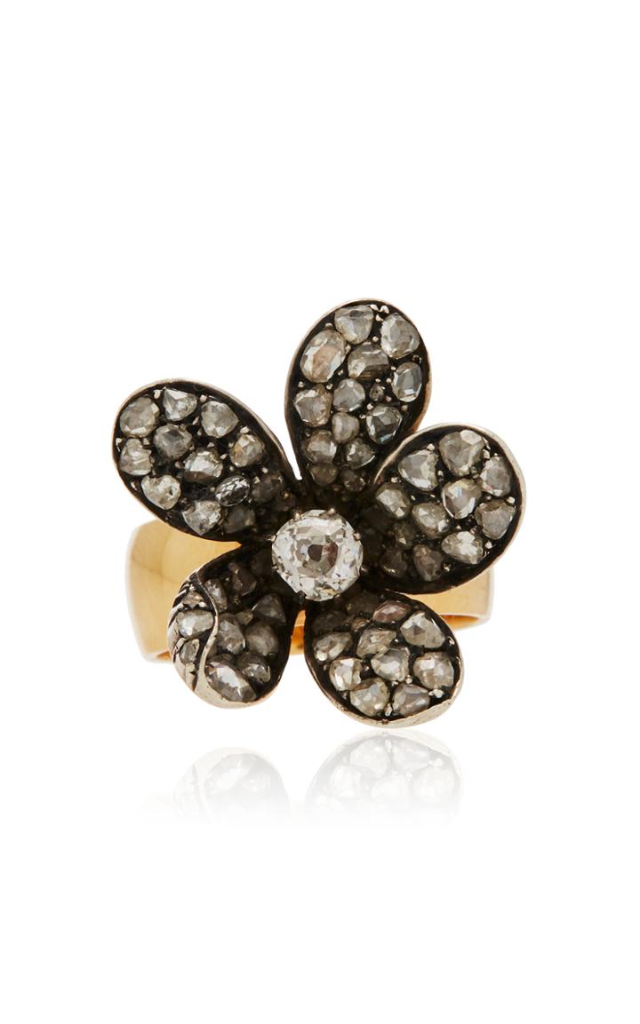 Moda Operandi Jenna Blake One Of A Kind 18k Yellow Gold Flower Diamond Ring