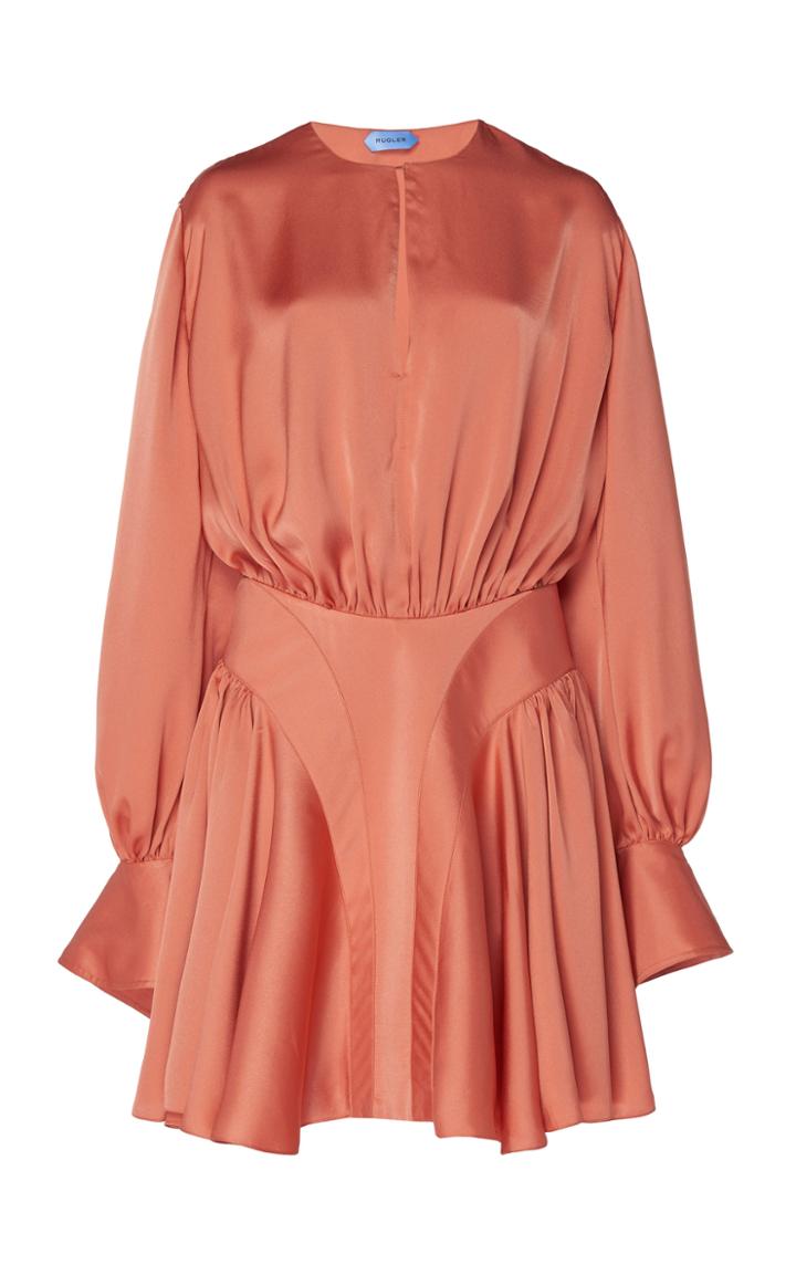 Moda Operandi Mugler Draped Satin Mini Dress Size: 34