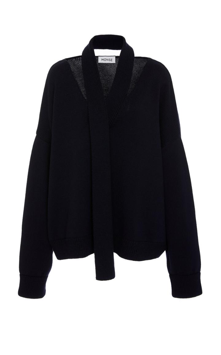 Monse Scarf Neck Drop Shoulder Knit