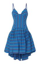 Rosie Assoulin High-low Ruffle Striped Seersucker Mini Dress