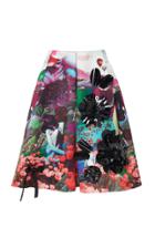 Prada Embroidered A-line Twill Skirt