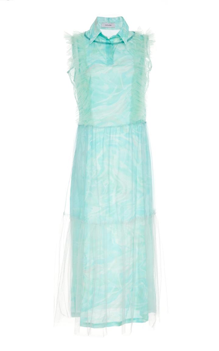 Isolda Swimming Pool Ruffle Overlay Dress