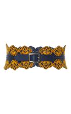 Tanya Taylor Embroidered Leather Belt