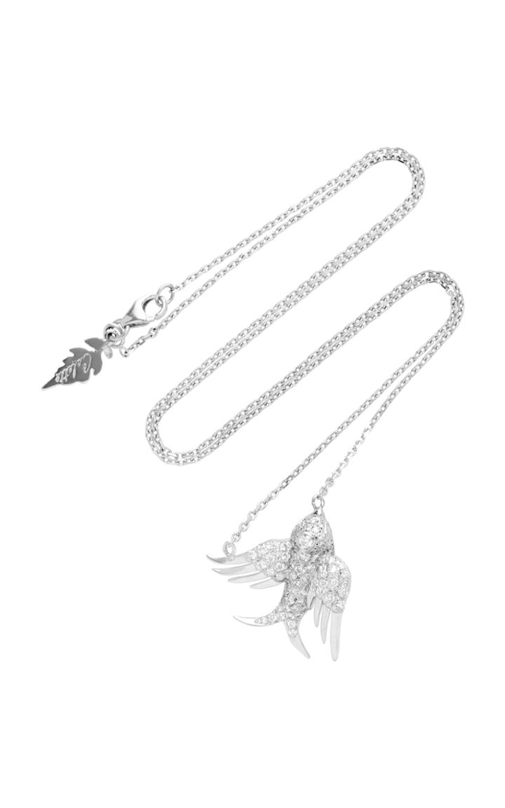 Colette Jewelry Bird 18k White Gold Diamond Necklace