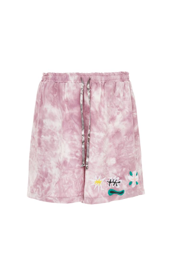 Lost Daze Tie-dye Embroidered Tencel Shorts