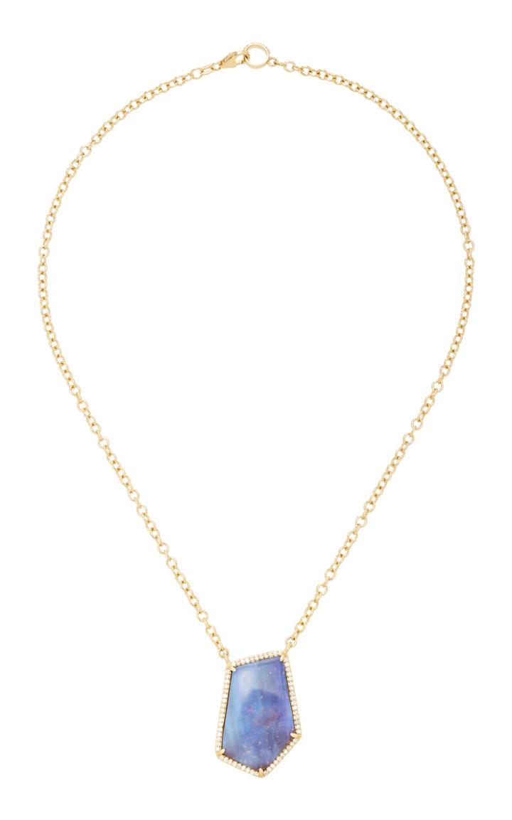 Sheryl Lowe 14k Gold, Opal And Diamond Necklace