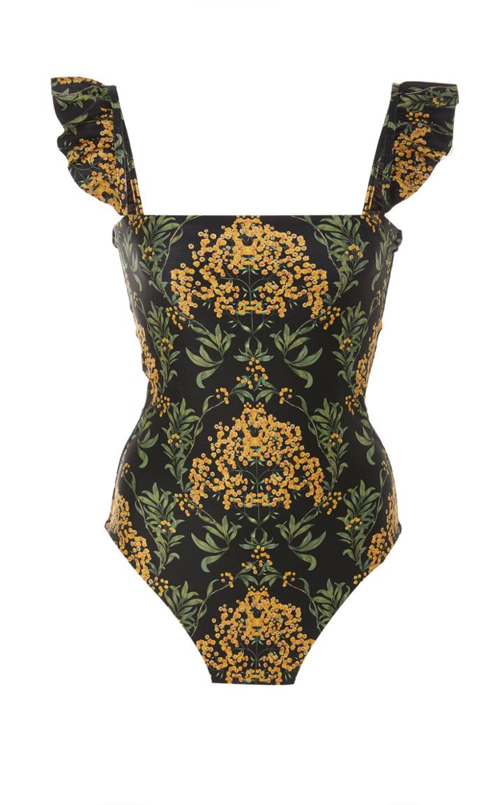 Agua By Agua Bendita Nativa Ruffled Floral Swimsuit