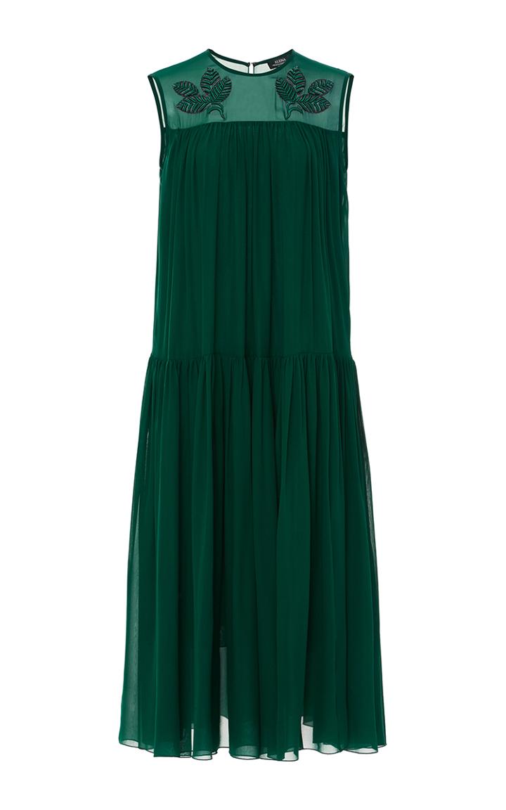 Alena Akhmadullina Embroidered Drop Waist Silk Dress