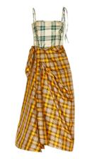Rosie Assoulin Asymmetric Checked Silk-blend Midi Dress