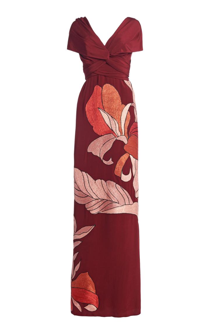 Moda Operandi Johanna Ortiz Tiempos Alegres Embellished Silk Maxi Dress