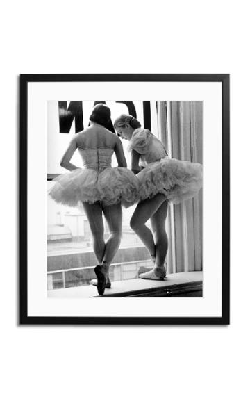 Sonic Editions Ballerinas Standing On Window Framed Print