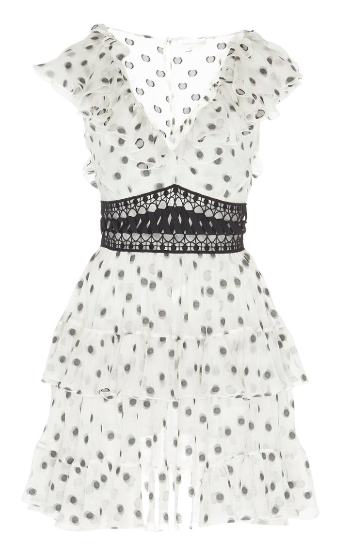 Zuhair Murad Polka Dot-embroidered Chiffon Mini Dress