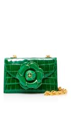 Oscar De La Renta Alligaor Rose Shoulder Bag