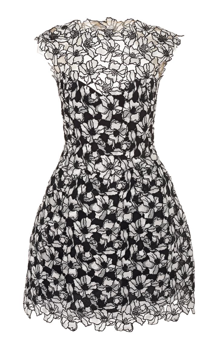 Monique Lhuillier High Neck Structured Mini Dress