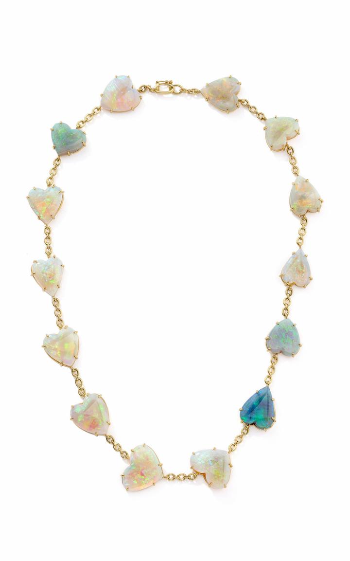 Irene Neuwirth One-of-a-kind 18k Yellow Gold Opal Hearts Necklace
