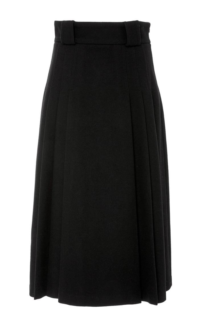 Red Valentino High Waist Pleated Midi Skirt