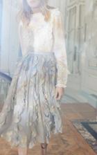 Needle & Thread Lurex Butterfly Midi Skirt