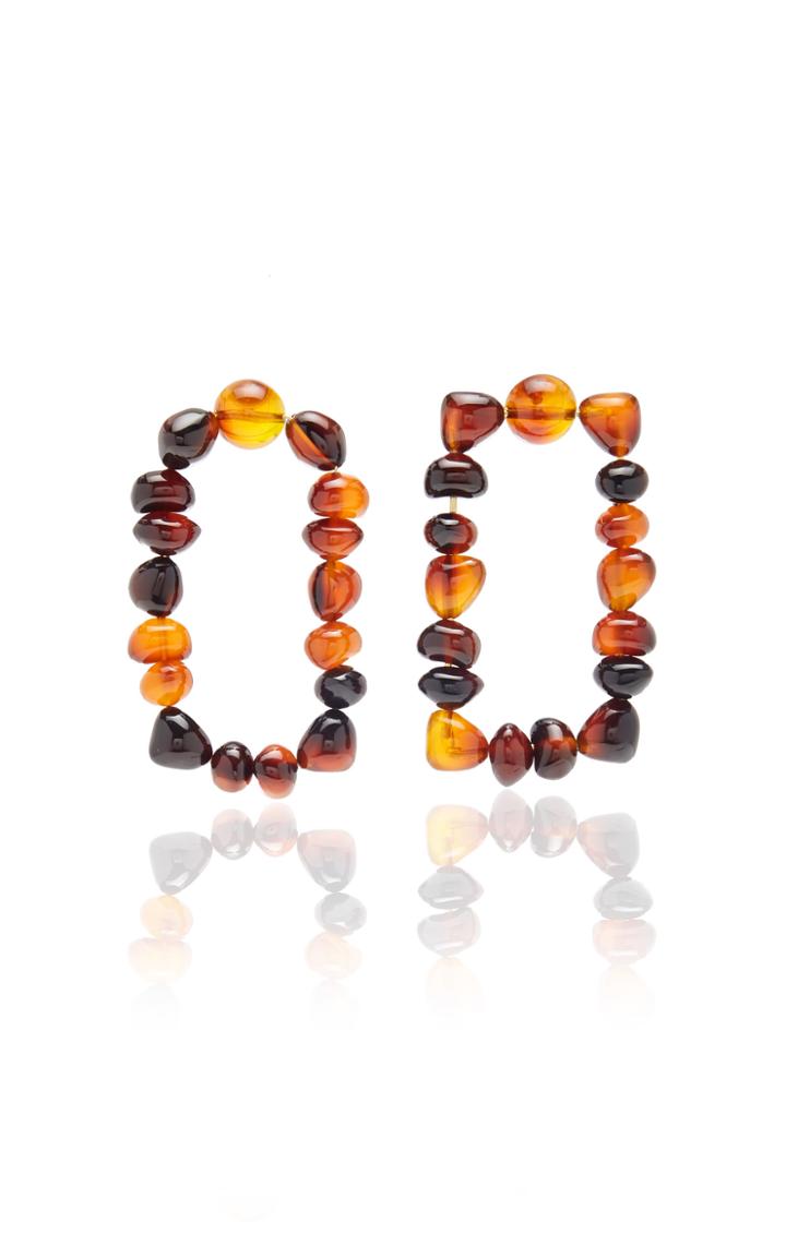 Cult Gaia Meta Beaded Tortoiseshell Acrylic Earrings