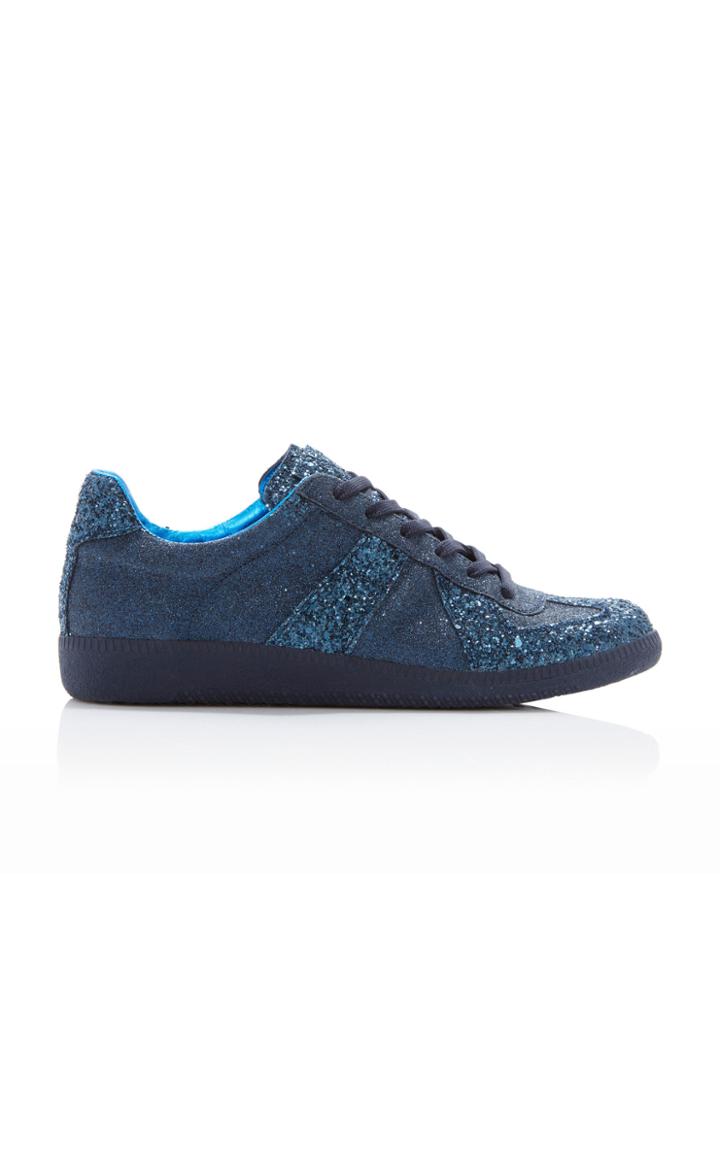 Maison Margiela Glitter-embellished Canvas Low-top Sneakers