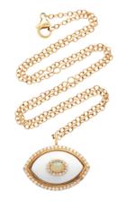 Marlo Laz Eyecon 14k Gold Onyx And Diamond Necklace