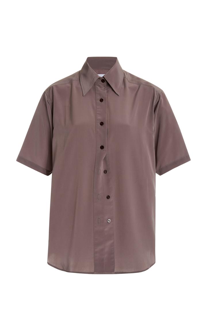 Eftychia Crepe Button-down Shirt