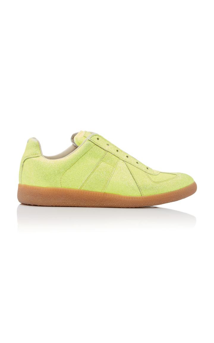 Maison Margiela Replica Glittered Faux-leather Sneakers