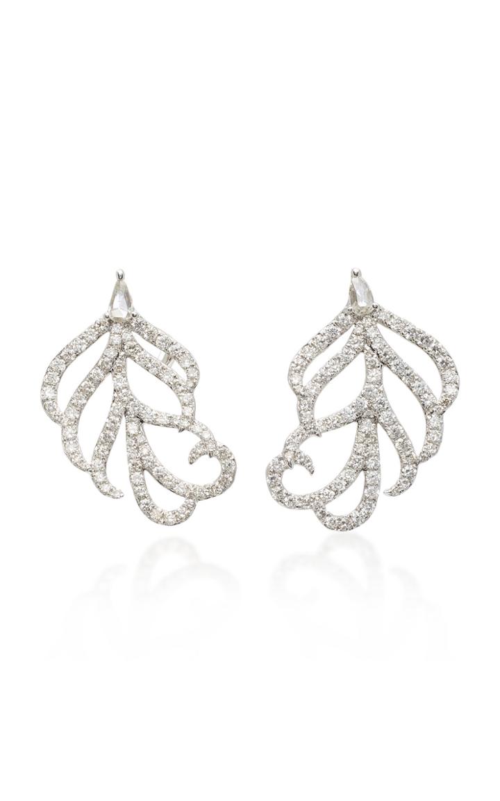 Sutra 18k White Gold Diamond Earrings