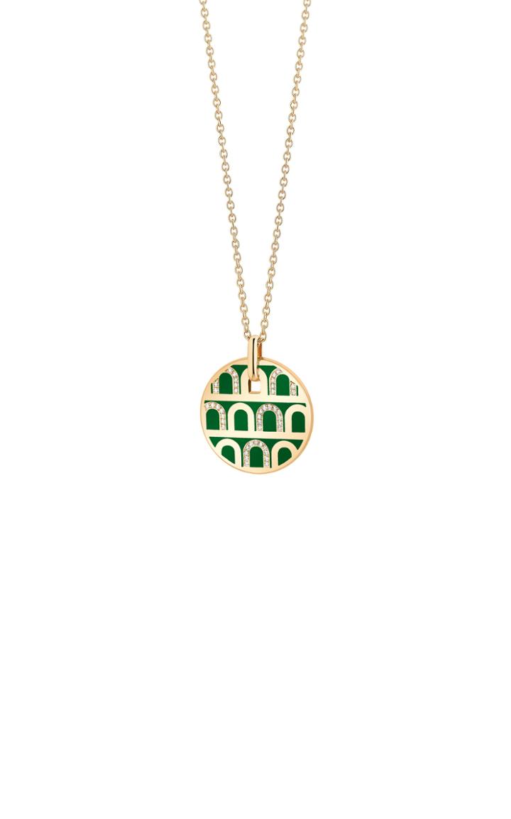 Davidor L'arc 18k Yellow Gold, Lacquered Ceramic And Diamond Necklace