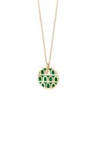 Davidor L'arc 18k Yellow Gold, Lacquered Ceramic And Diamond Necklace