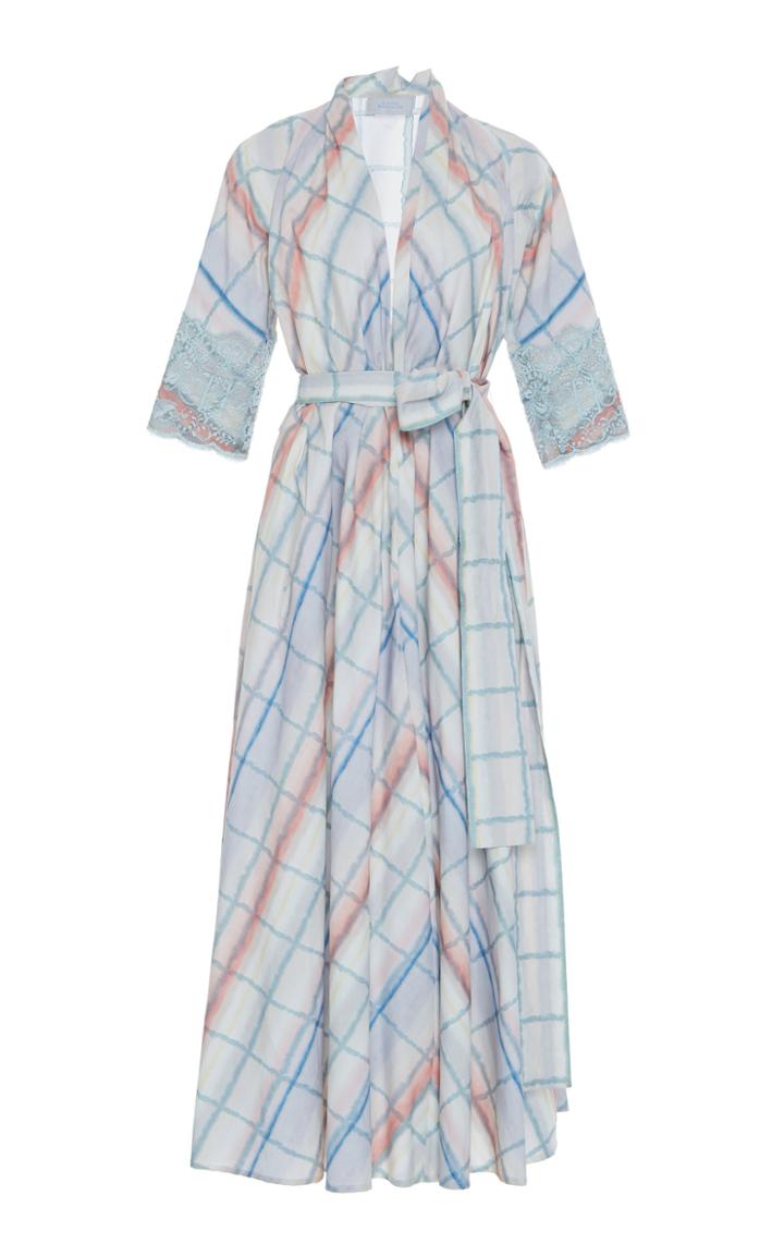 Luisa Beccaria Watercolor Self Tie Midi Dress