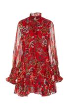 Alexis Jaila Floral-print Ruffled Chiffon Mini Dress
