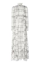 Moda Operandi Alexandre Vauthier Checked Silk Maxi Dress Size: 34
